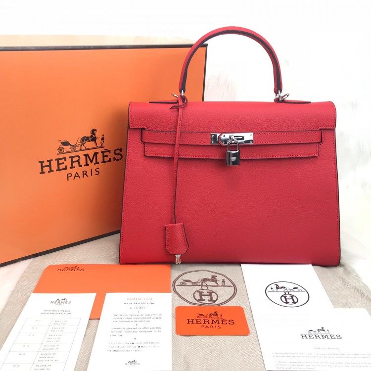 HERMES KELLY 32 KIRMIZI GUMUS